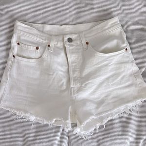 Levi white 501 shorts